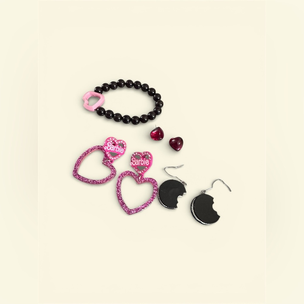 Barbie Inspired Earrings etc. lot costume jewelry